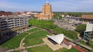 Drone over Lock 3 Akron Ohio