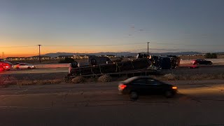 Overturned semi on southbound I-15 in Victorville before Main Street #vvng