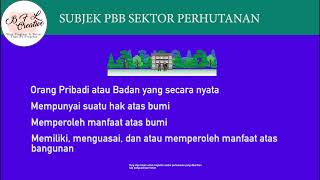 Pbb Subjek Pbb Perhutanan