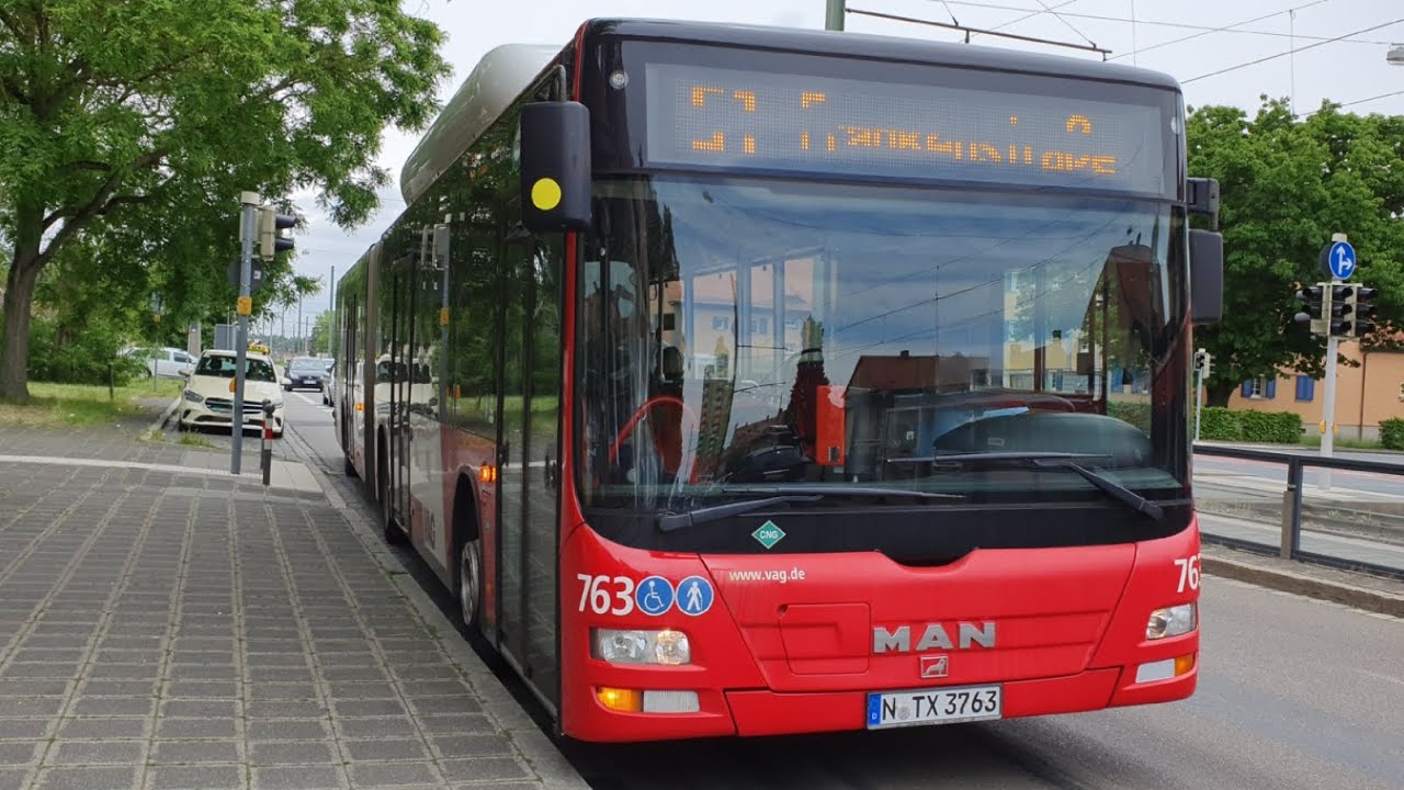 Buslinie 51 [MAN Wagen 763] von SÜDFRIEDHOF bis FRANKENSTRASSE_4K