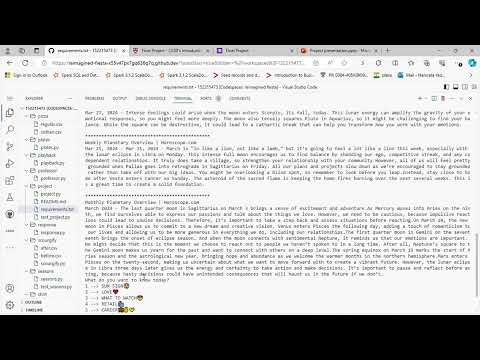 CS50 Introduction to python programming Final Project : Horoscope