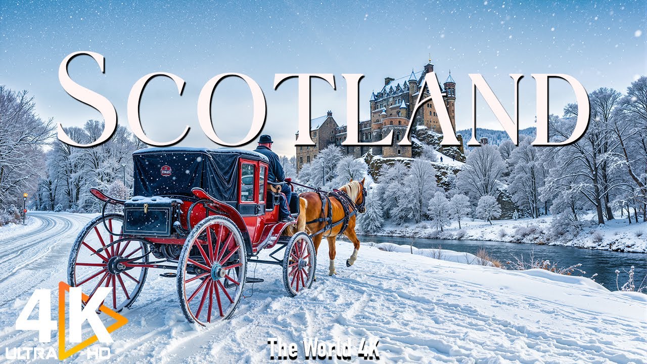 Winter Scotland 4K ❄️ Snowy Highlands, Loch Mist & Historic Castles in Serene Winter Mood