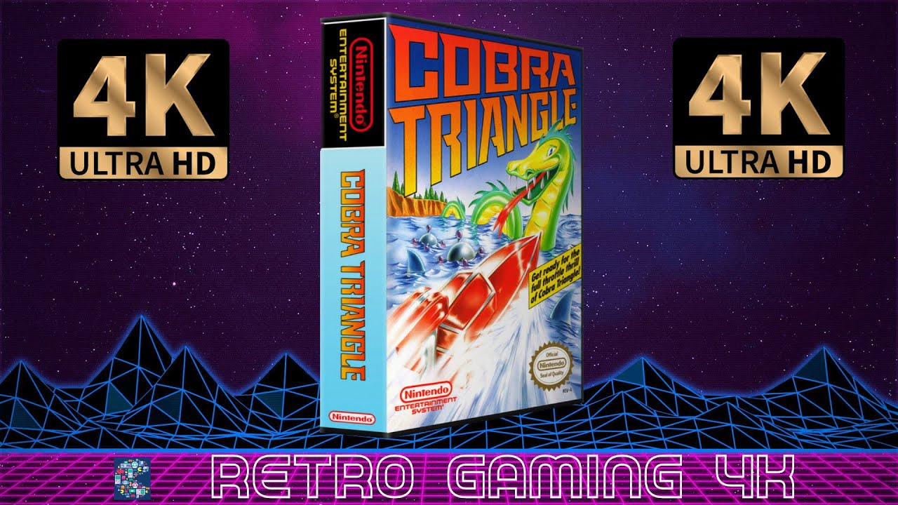Cobra Triangle (1989) Nintendo NES retro video game intro / demo 4K UHD