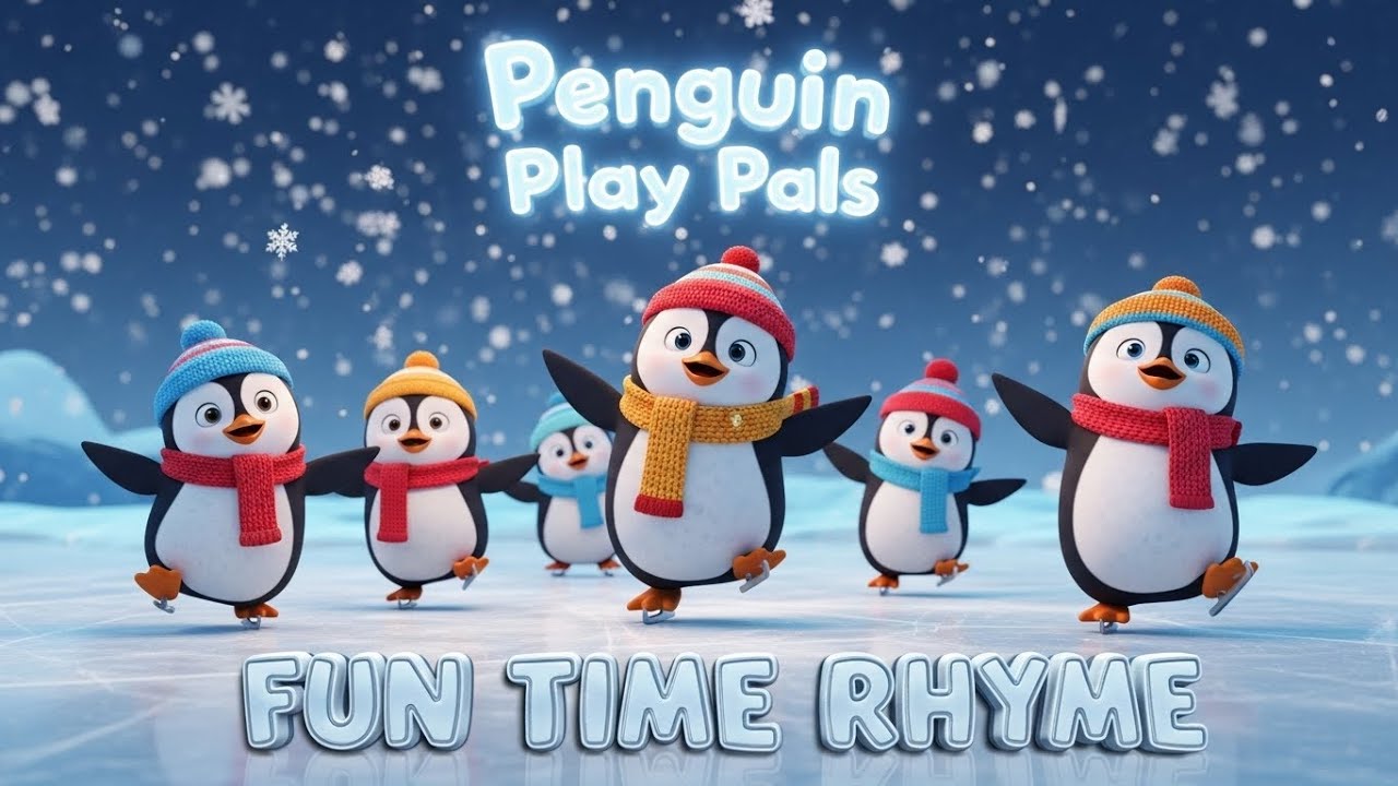 Пингвины-друзья 🐧🎵✨ | Веселая детская песенка и обучающая игра для малышей 🌈👶