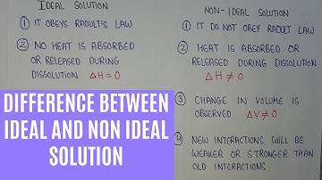 difference between ideal and non ideal solution | ideal and non ideal solution