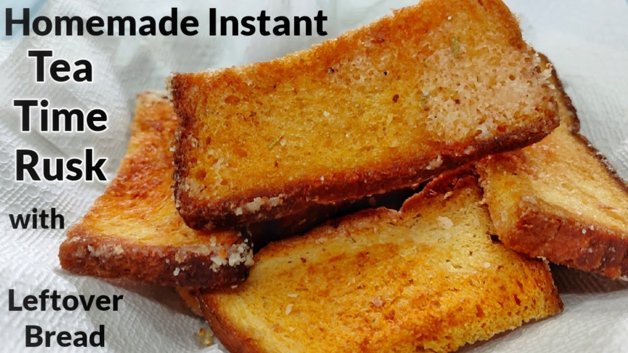 Instant Tea Time Rusk || Tea Time Toast Biscuits || Homemade Instant Rusk with Leftover Bread