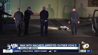 Machete-wielding man arrested at shopping center