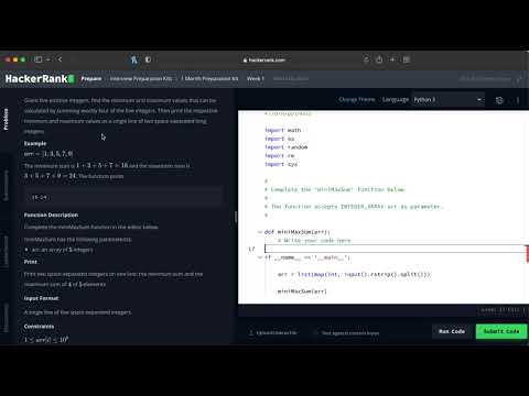 Solving Hackerrank: Mini-MaxSum