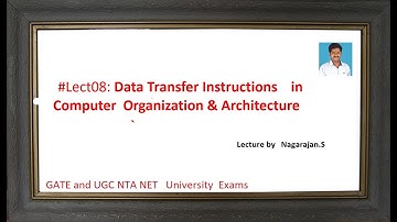 #Lect08:Data Transfer Instruction| instructions in Computer Organization& Architecture GATE UGC  NET