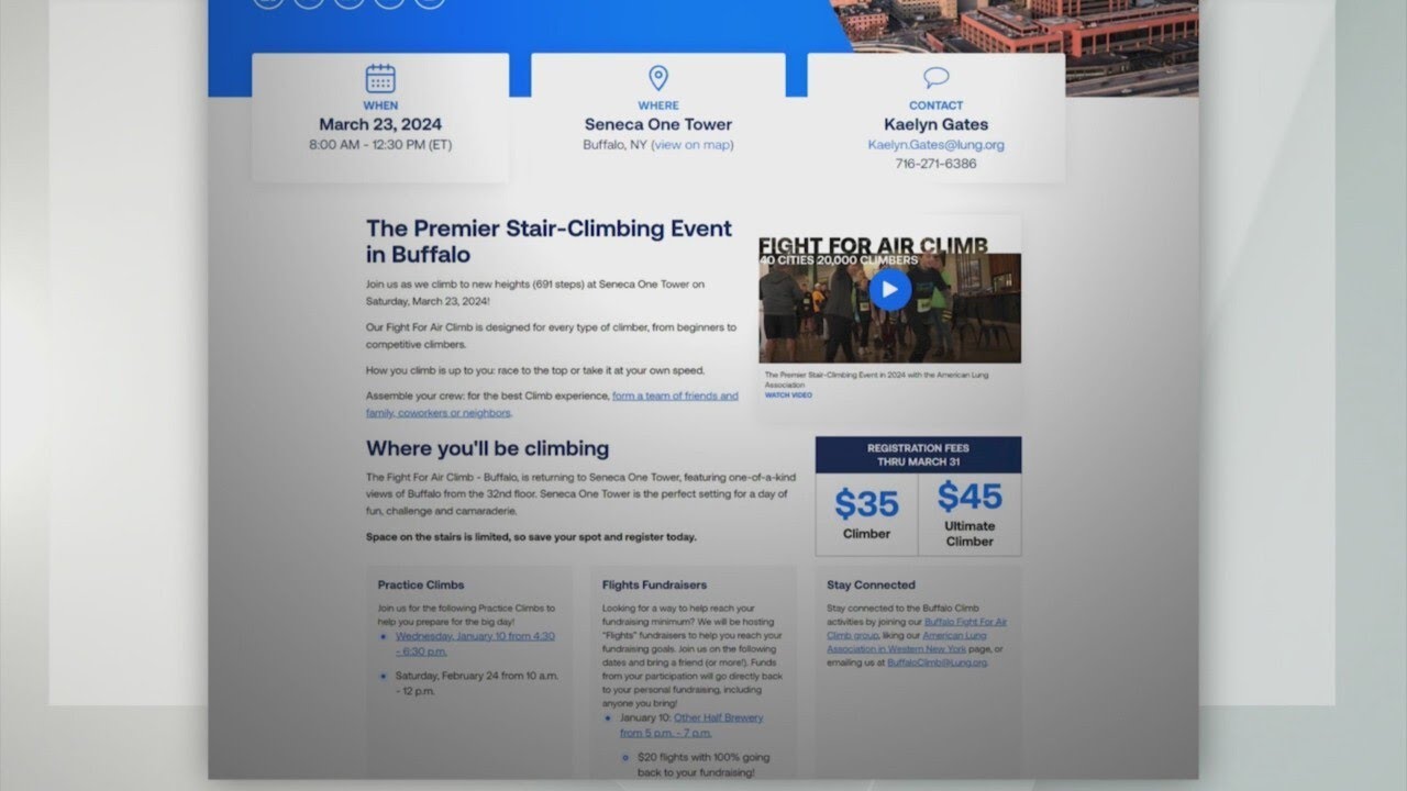 American Lung Association holding stair climb event at Seneca One Tower