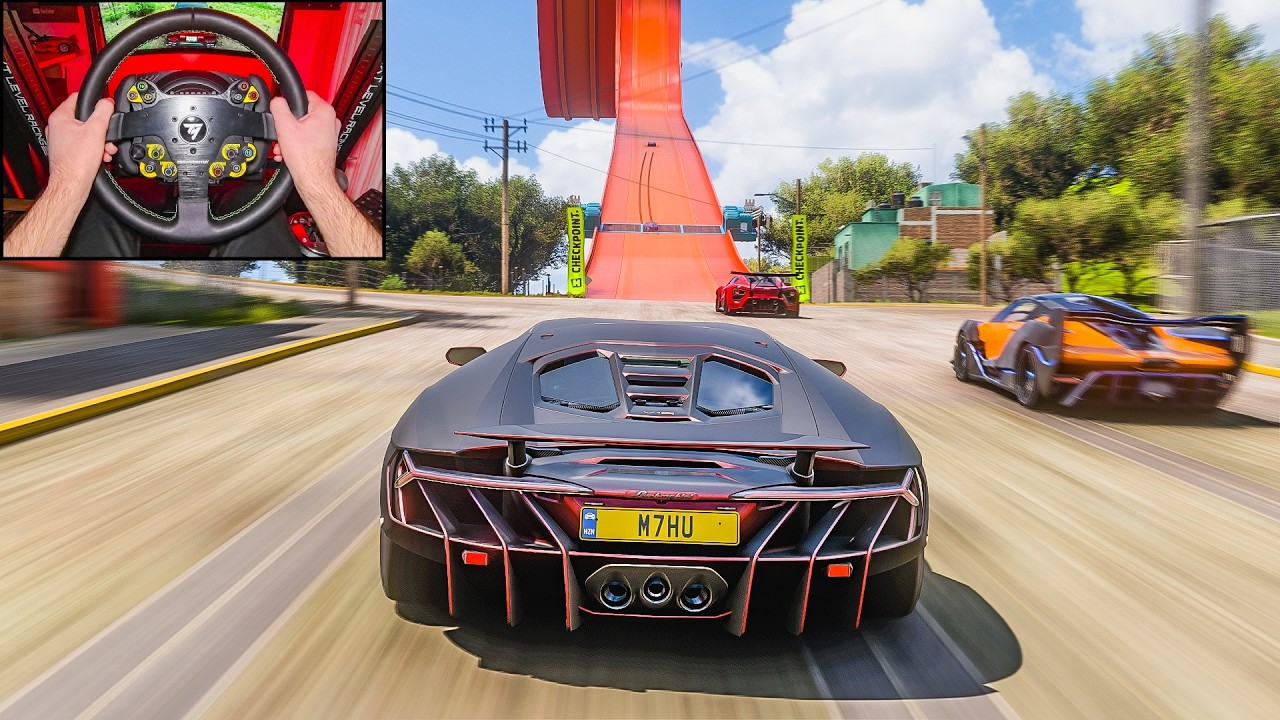 Lamborghini Centenario - Hot Wheels Race - Forza Horizon 5 | Steering Wheel Gameplay
