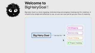 Big Hairy Goal is a mind-mapping, brainstorming and progress tracking tool for creatives
