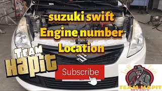 suzuki swift | engine number location