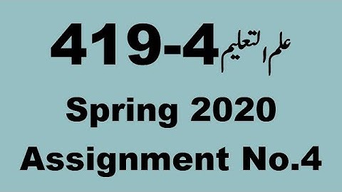 AIOU Code 419 Solved Assignment No.4 Spring 2020