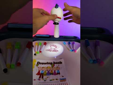 Дитячий ігровий стіл дошка для малювання з проєктором YM 59 Синій, видео 1