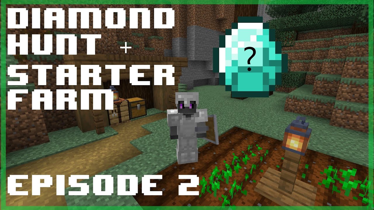 Minecraft: Survival - Diamond hunt & starter farm! #2