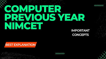 Computer Previous year Nimcet 2015-2016|| Best Explanation All important questions.