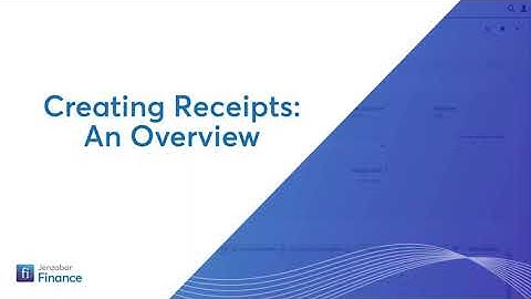 Jenzabar One Web Finance - Create Receipt Overview