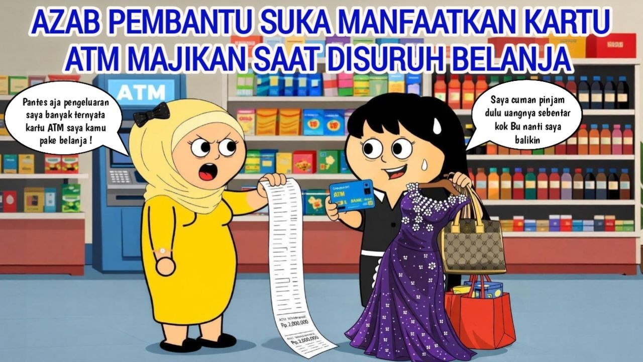 AZAB PEMBANTU SUKA MANFAATKAN KARTU ATM MAJIKAN SAAT DISURUH BELANJA | ANIMASI AZAB