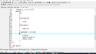 Overloading+ to concatenate two strings (lec 10)