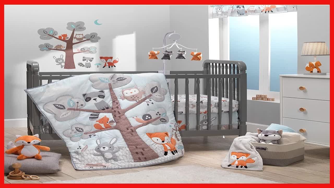 Bedtime Originals Woodland Friends – Set Culla 5 Pezzi Menta/Grigio Con Volpe Applicata - 2