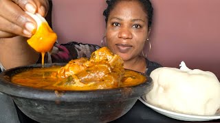 Nigeria food ASMR mukbang/ hot pot 😋 mukbang ASMR with okra soup mukbang ( eating Sound ASMR)
