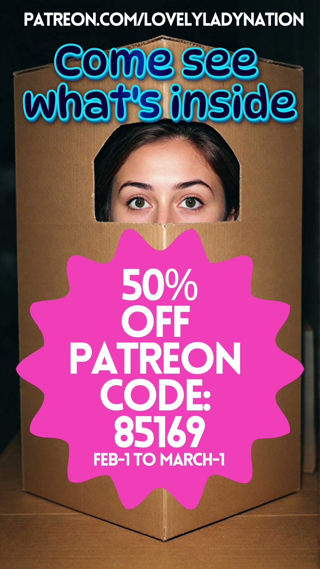 A lovely lady nation special patreon offer - save 50% off your first month #lovelyladynation