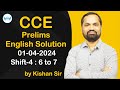 CCE Prelims (01-04-2024 : shift-4 : 6 to 7)  English Solution | @AngelEn...