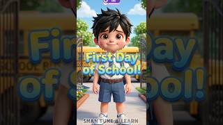 First Day of School! 🎒 No More Shy | Kids School Routine Rhyme#nurseryrhymes #learning #shortsfeed