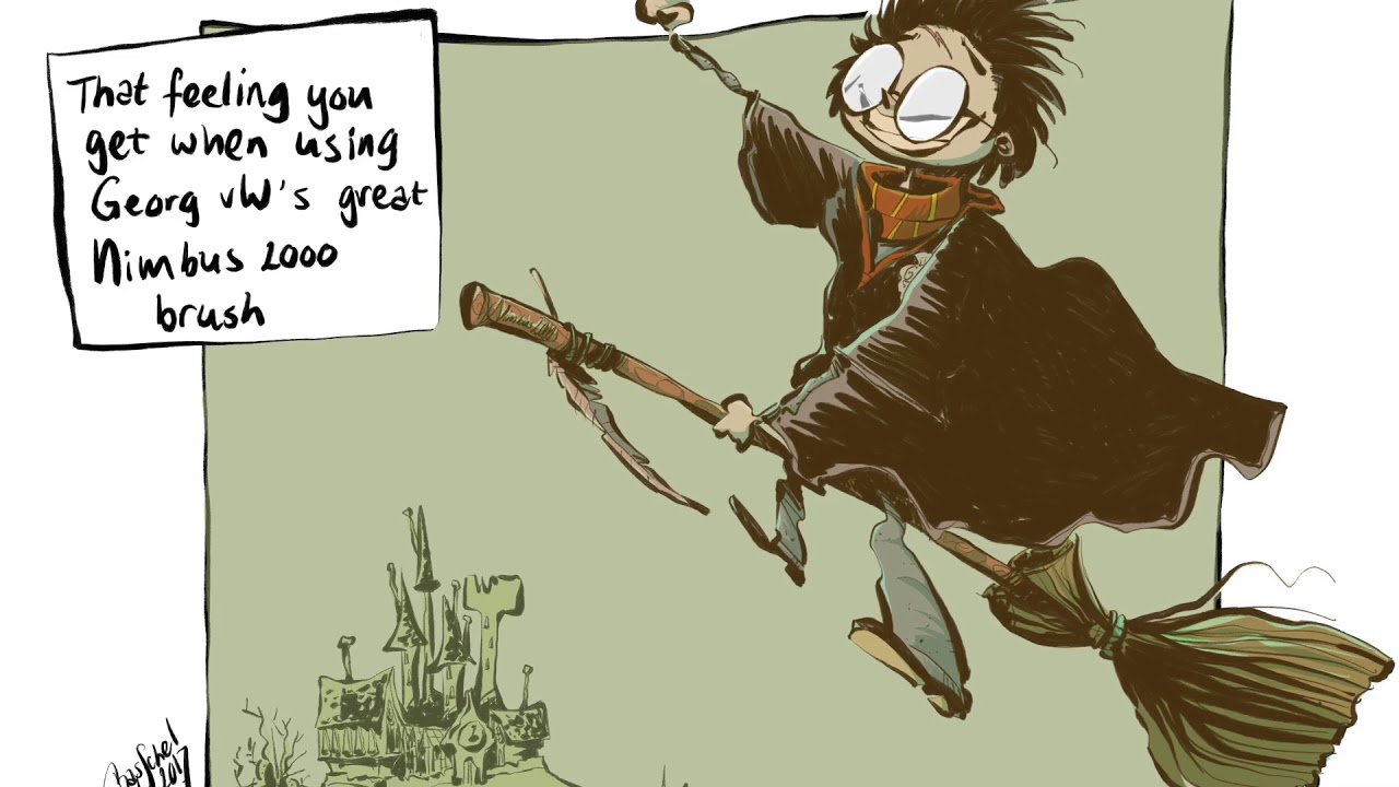 Harry Potter on his Nimbus 2000 YouTube