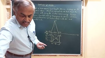 Section of Square Pyramid  (video no 281)/ Engineering Drawing