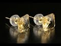 シトリン K18スタッドピアス / Citrine Stud Earrings