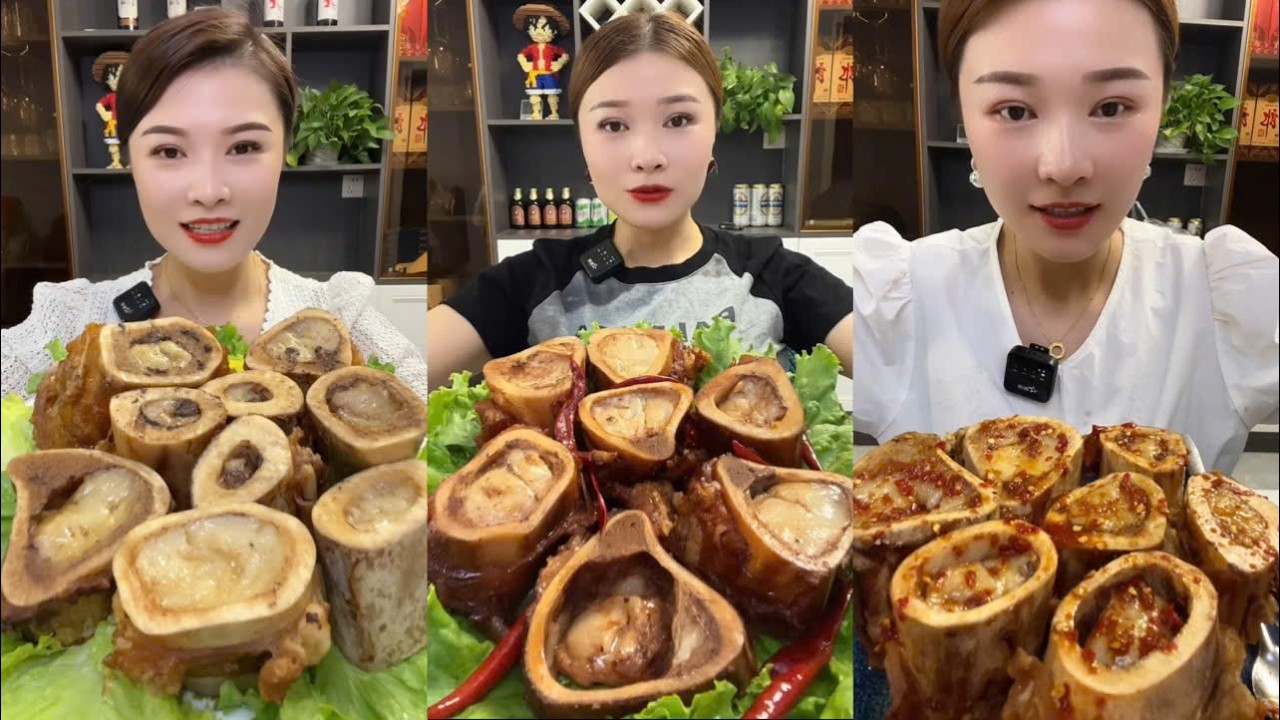 Mukbang bone marrow asmr- 牛骨髓 - 쇠고기 골수 - 牛骨髄 - thánh ăn tủy xương #2233 Jin Jin Official