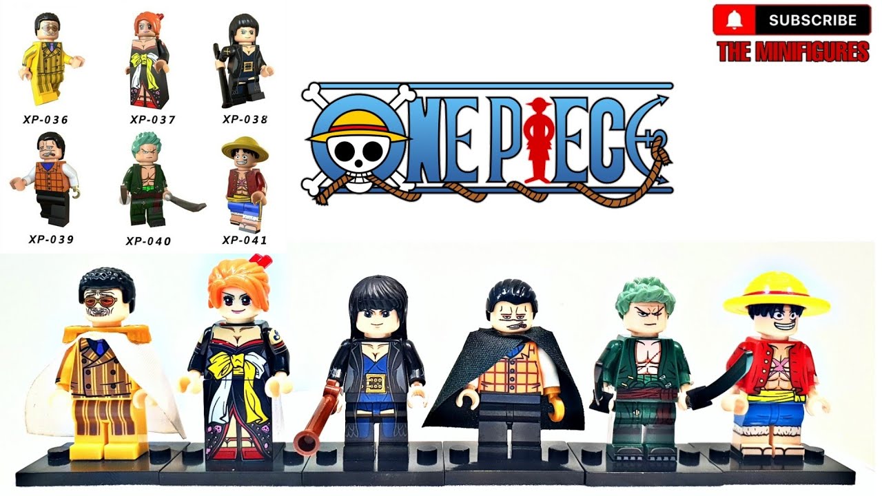 Lego One Piece Lego Characters Borsalino,Crocodile,Roronoa Zoro,Luffy  Bricks Koruit Brand Unofficial 