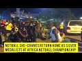 NETBALL SHE-CRANES RETURN HOME TO CELEBRATION.