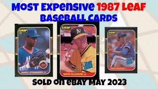1987 Leaf Most Expensive eBay Sales Baseball Cards - May 2023