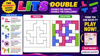 How to Play LITS Double Puzzle + 8x8 Grid Solve [Pure Solve / No Commentary]