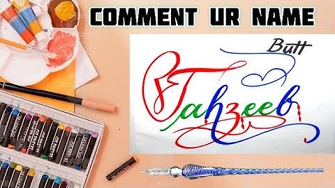 Tahzeeb Butt Name Signature Calligraphy Status | How to Draw, Cursive Calligraphy with Cut Marker