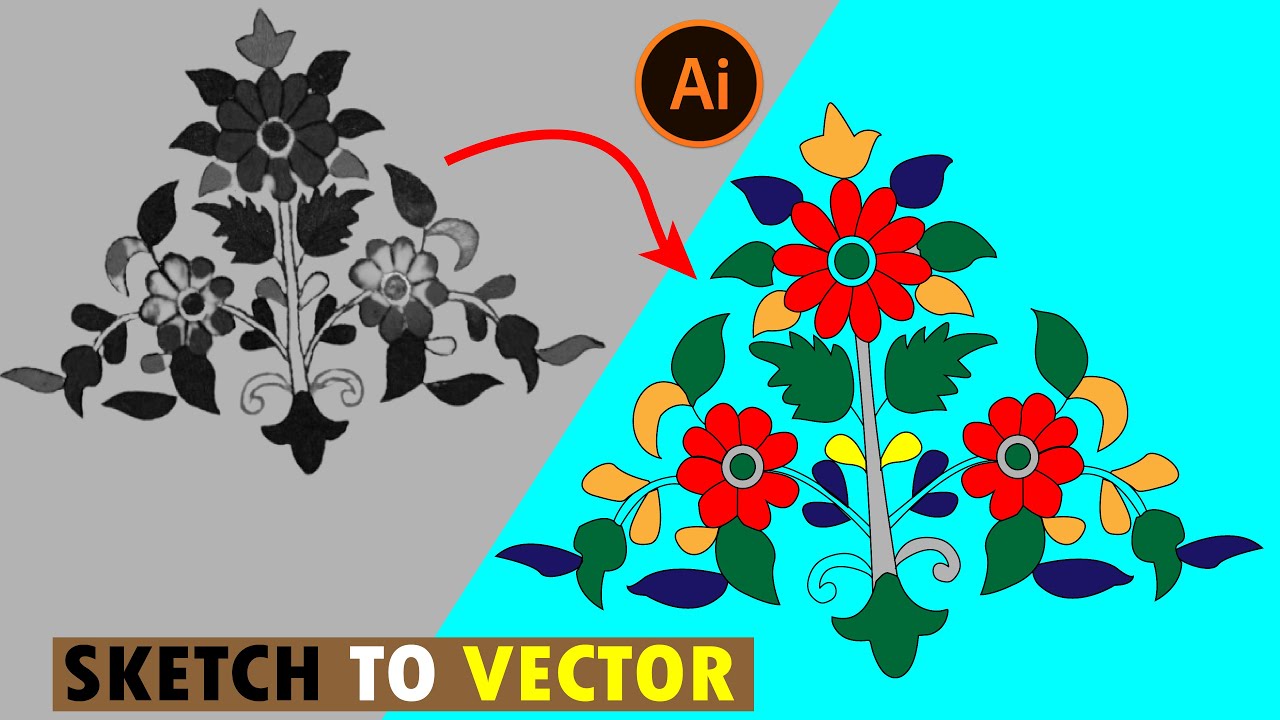 Adobe Illustrator Tutorial || Create a Vector Design From Sketch - YouTube