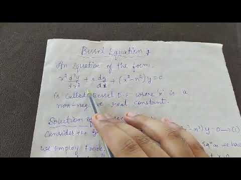 Series solution of Bessel equation part-1 - YouTube