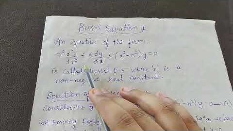 Series solution of Bessel equation part-1
