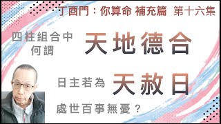 補充篇 #16【四柱組合中何謂「天地德合」？ 日主若為「天赦日」，處世百事無憂？】