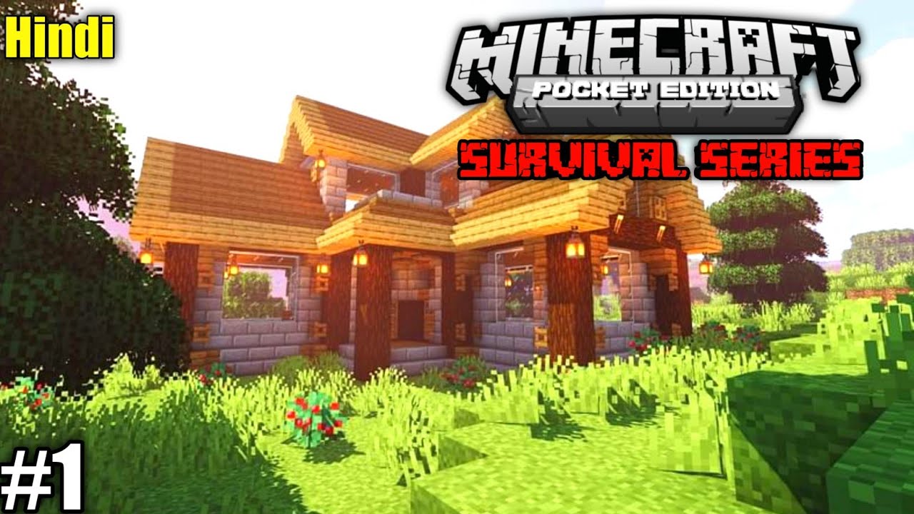 Minecraft Pe Survival series EP-1 in Hindi 1.19 | I made survival house ...