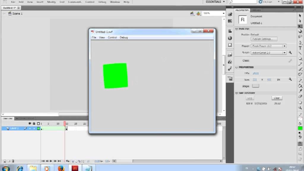 Flash Tutorial Shape Tween - YouTube