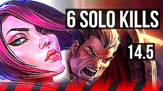 FIORA vs DARIUS (TOP) | 6 solo kills, 700+ games, Dominating, Rank 15 Fiora | KR Challenger | 14.5