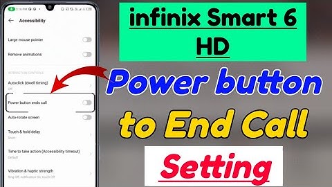 Infinix Smart 6 HD me Power button to end call Setting kaise kare | infinix smart 6 hd power button