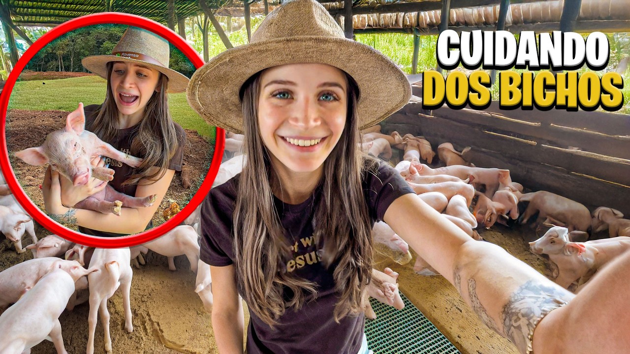 UM DIA NA FAZENDA COM O MEU NAMORADO!🌾 É ISSO QUE A GENTE COME? 🐷