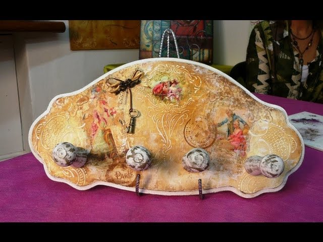 decorar un perchero con decoupage integrado - YouTube