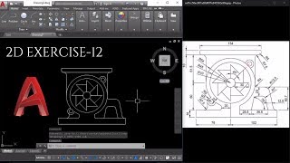 Autocad 2d Practice Drawing for Beginners - Exercise 12 (Basic to advance level )