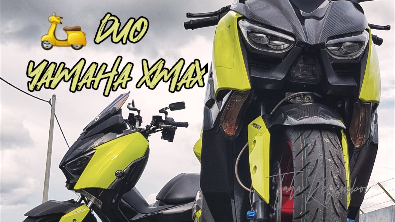 DUO YAMAHA XMAX LIME YELLOW 2 AK2173 AIKKA YouTube